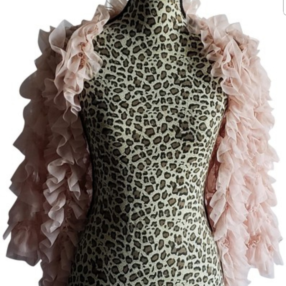 Sheer lace ruffled cardigan